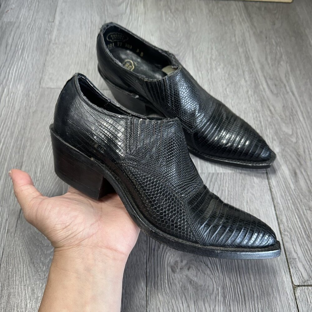NOCONA Genuine Lizard Leather Boot /Bootie Black Western Women’s Size 5 B